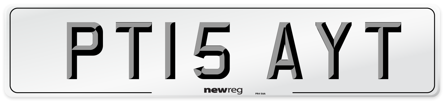 PT15 AYT Number Plate from New Reg